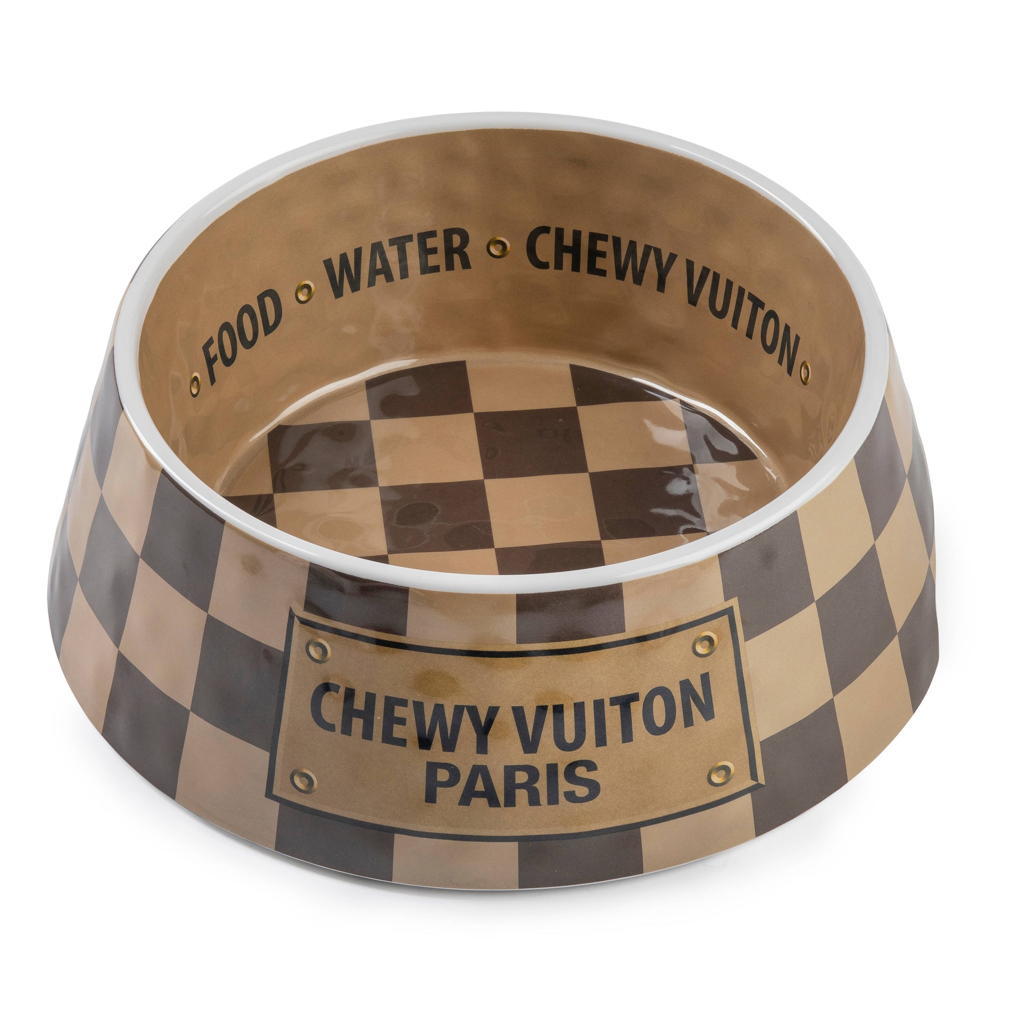 Large  Checker Chewy Vuiton Bowl
