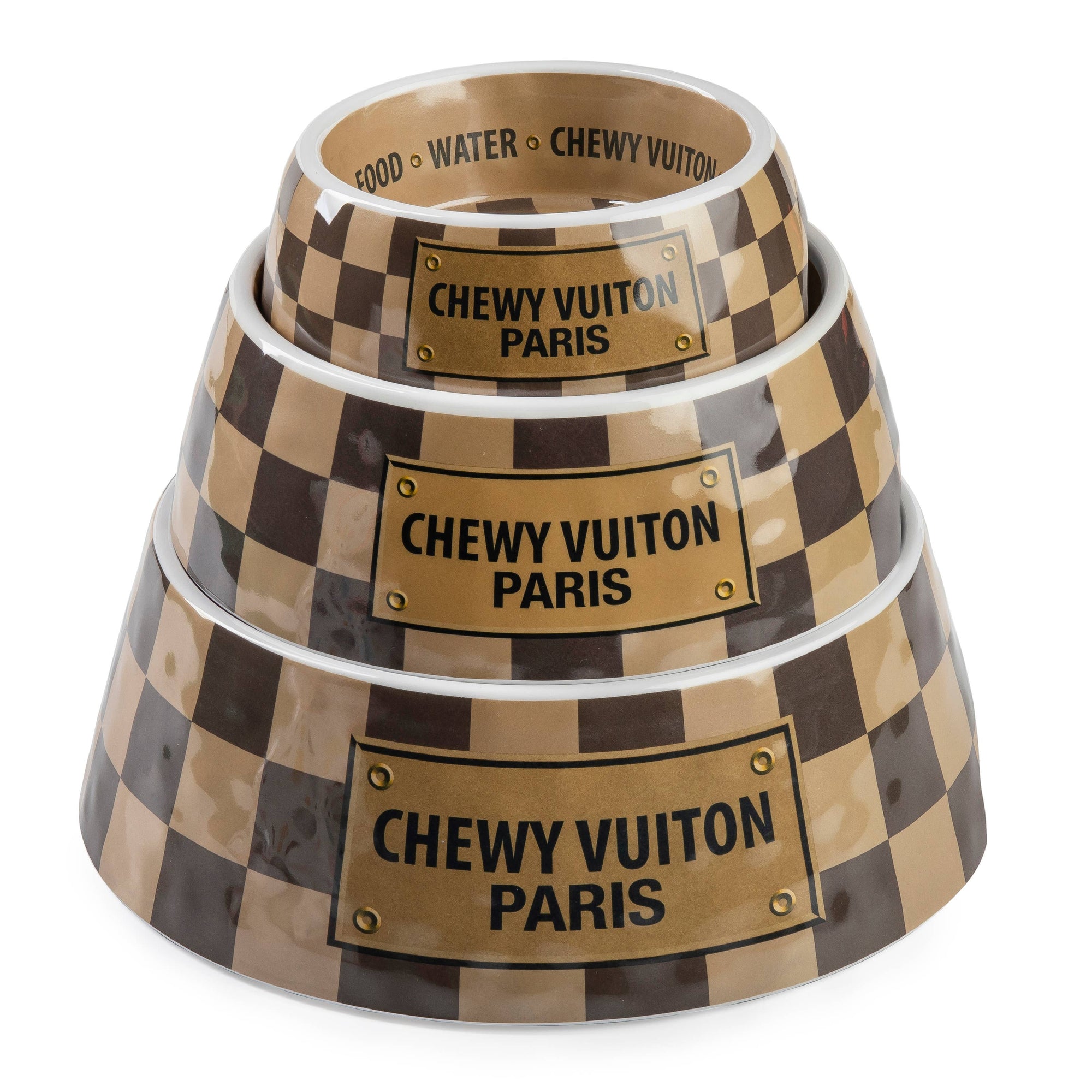 Large  Checker Chewy Vuiton Bowl