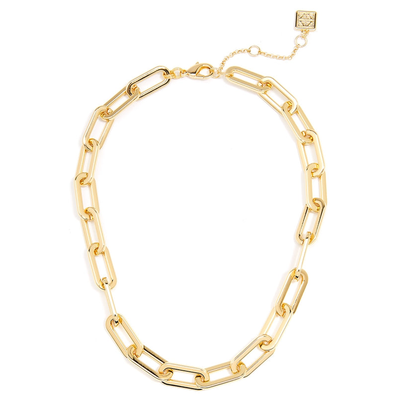 ZENZII Jewelry - 18k Gold-Plated Oblong Links Collar Necklace