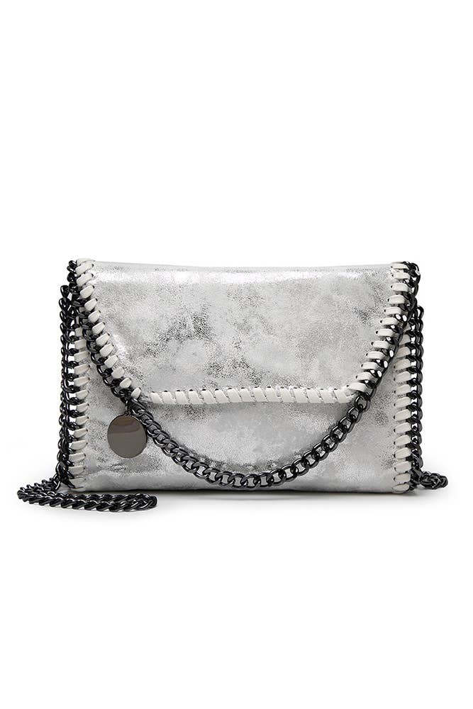 Silver  Small Chain Hand Bag