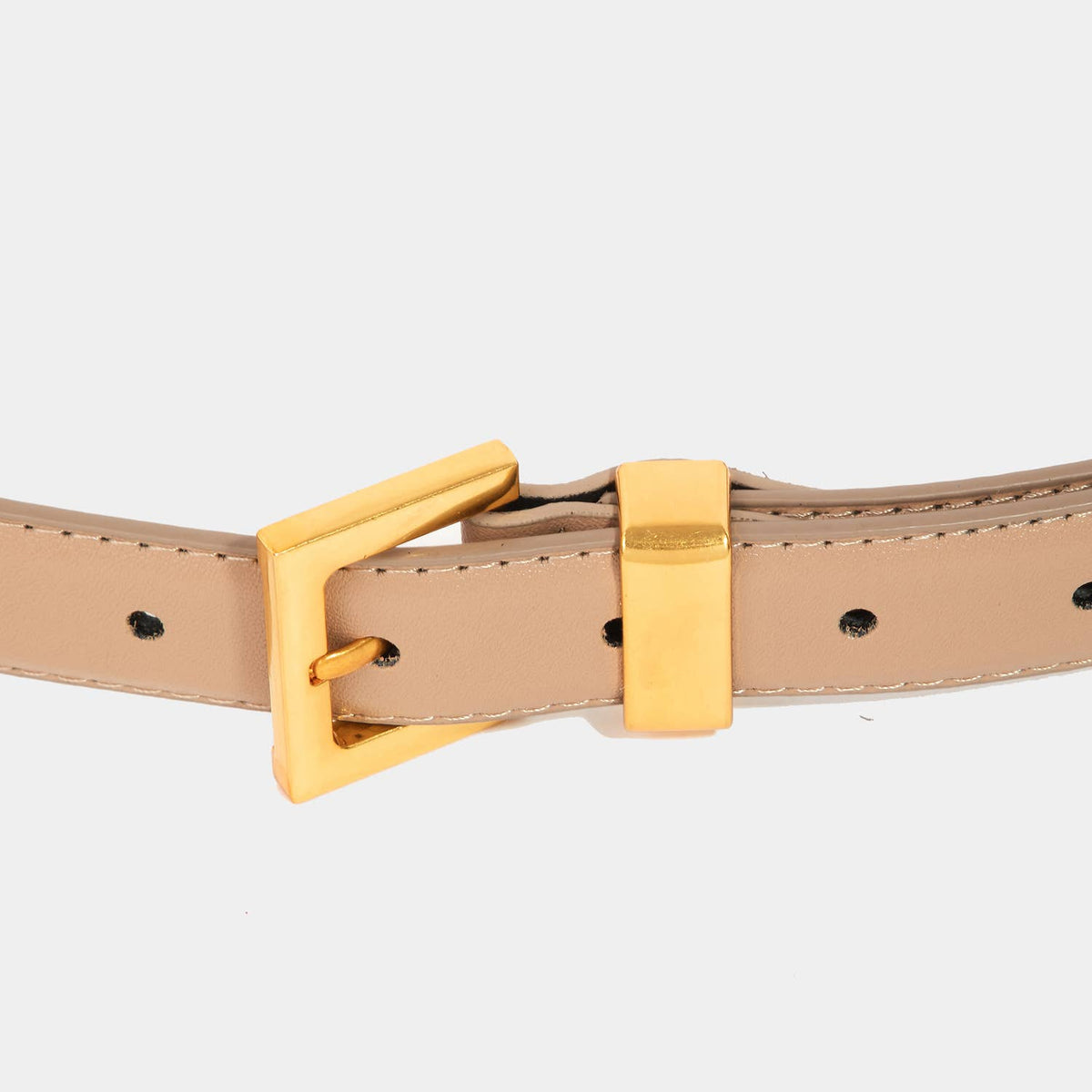 Faux Leather Square Buckle Belt