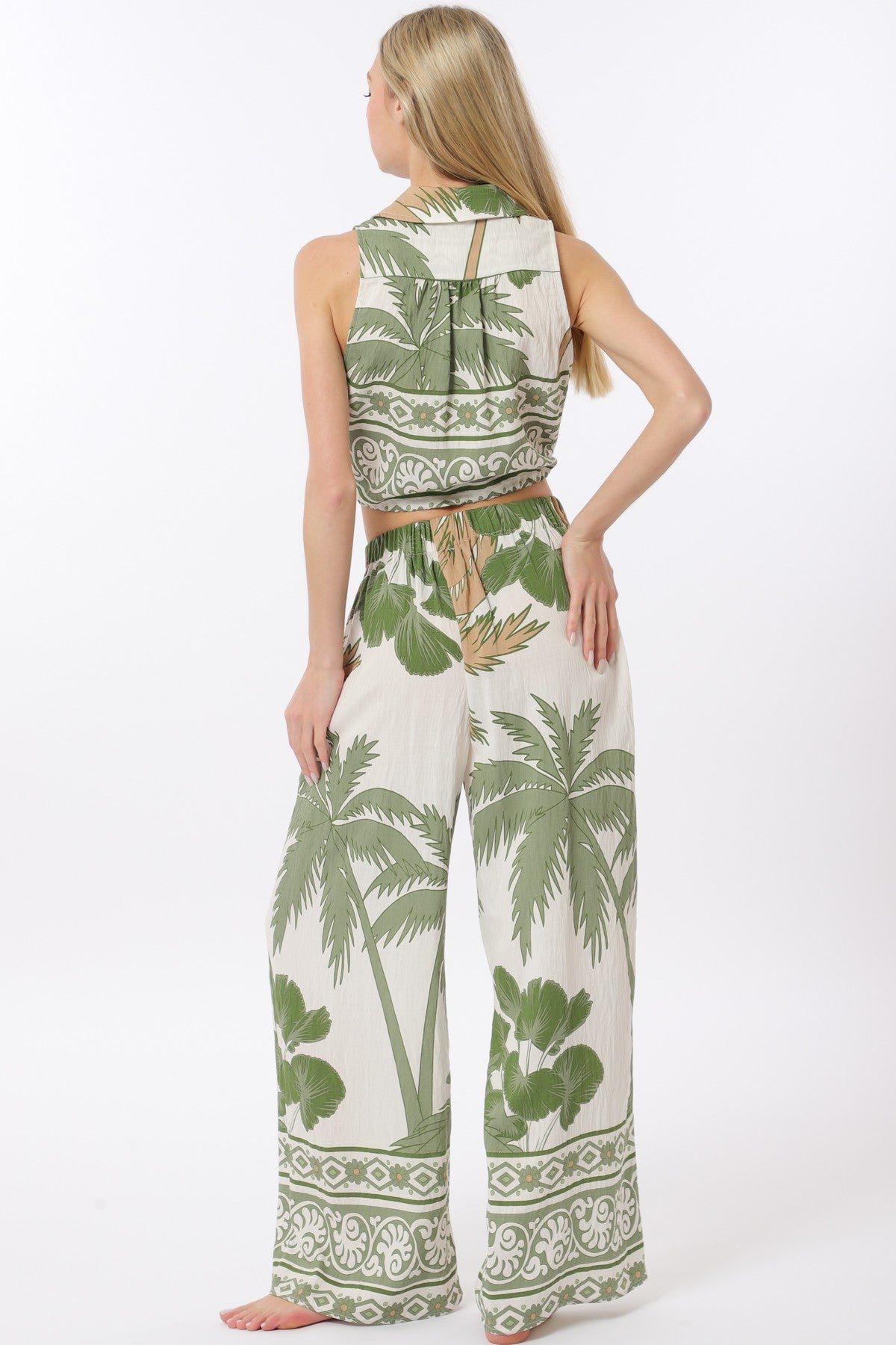 Green Tropic Pants Set