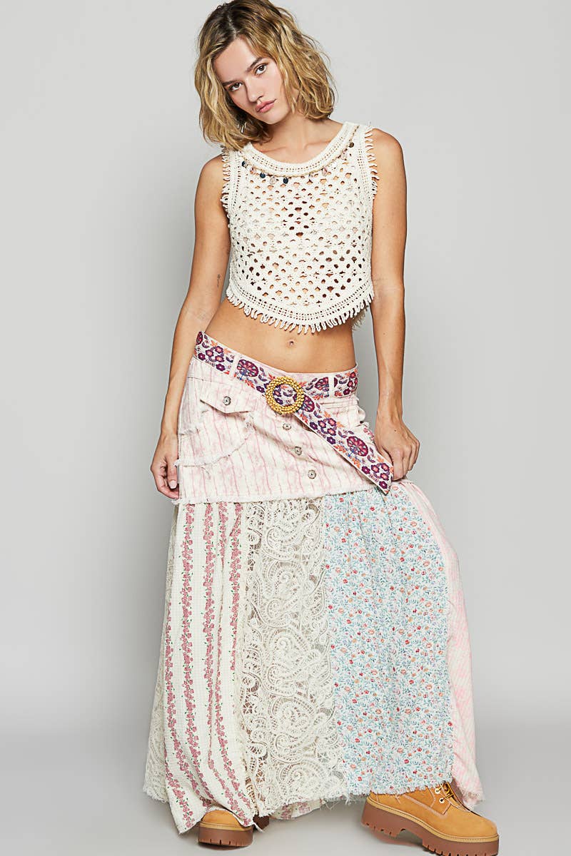 Crochet Cropped Top with Shell Detail