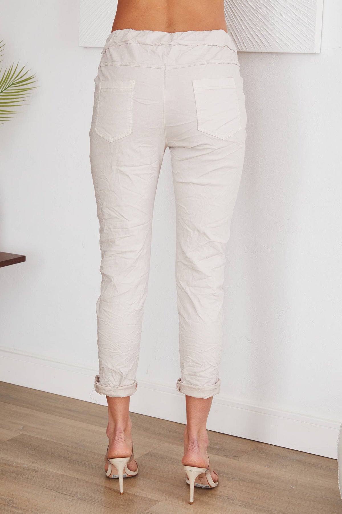 ITALIAN SOLID CRINKLE JOGGER