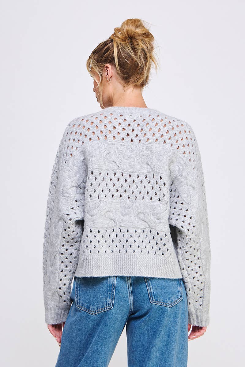 Allie Rose - Open Knit Oversized Sweater