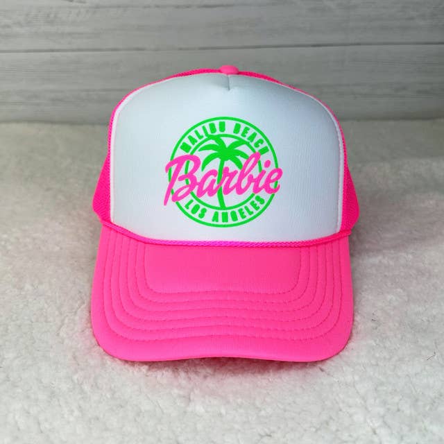 Barbie Neon Pink and Green Hat/Pocket Screen Print Transfer