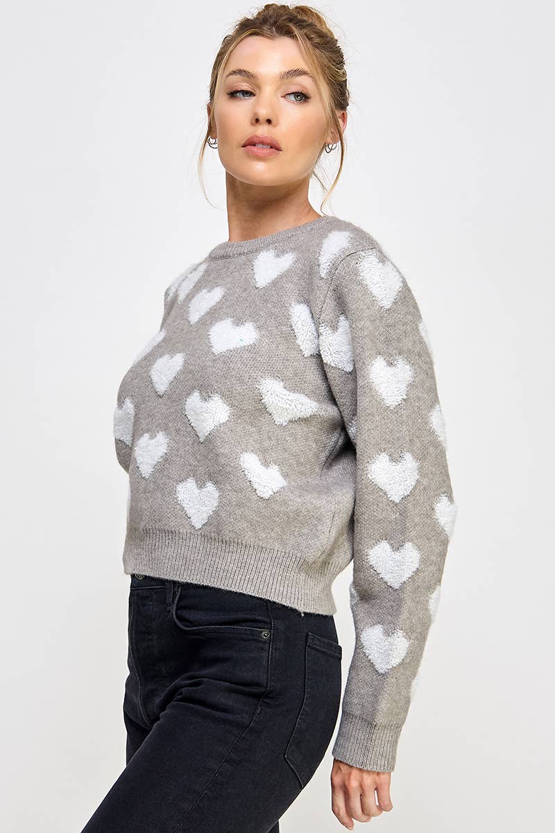 Allie Rose - Raised Heart Long Sleeve Pullover