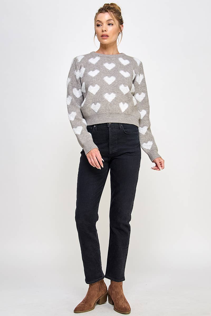 Allie Rose - Raised Heart Long Sleeve Pullover