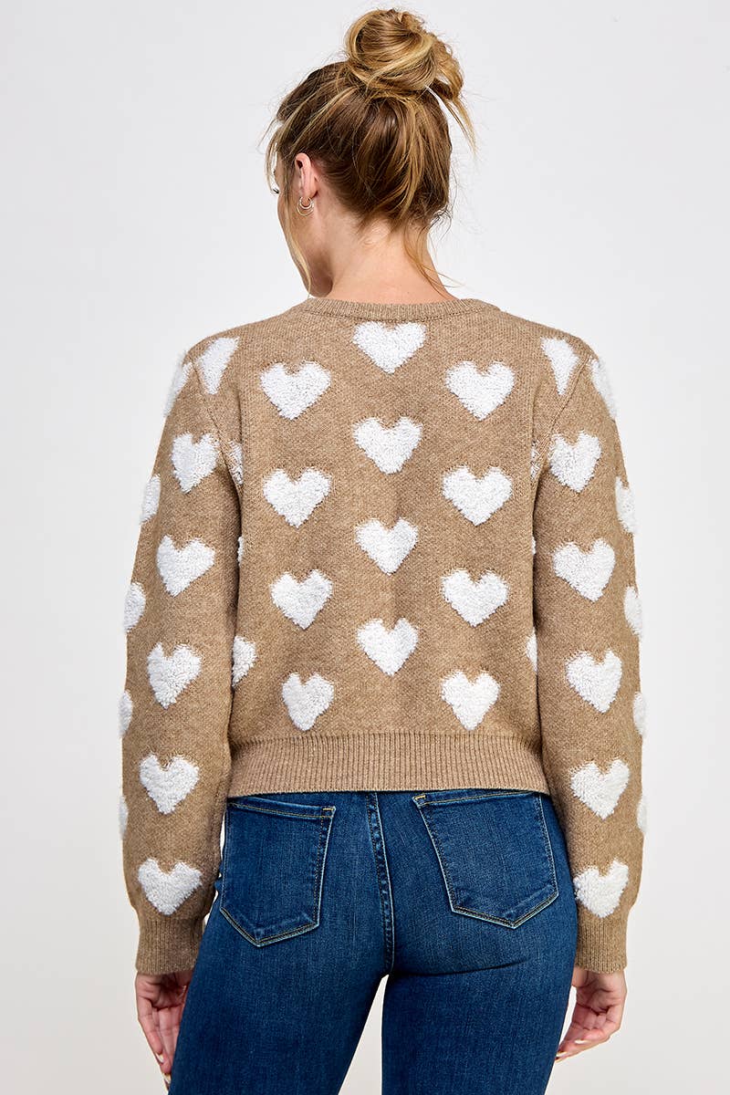 Allie Rose - Raised Heart Long Sleeve Pullover