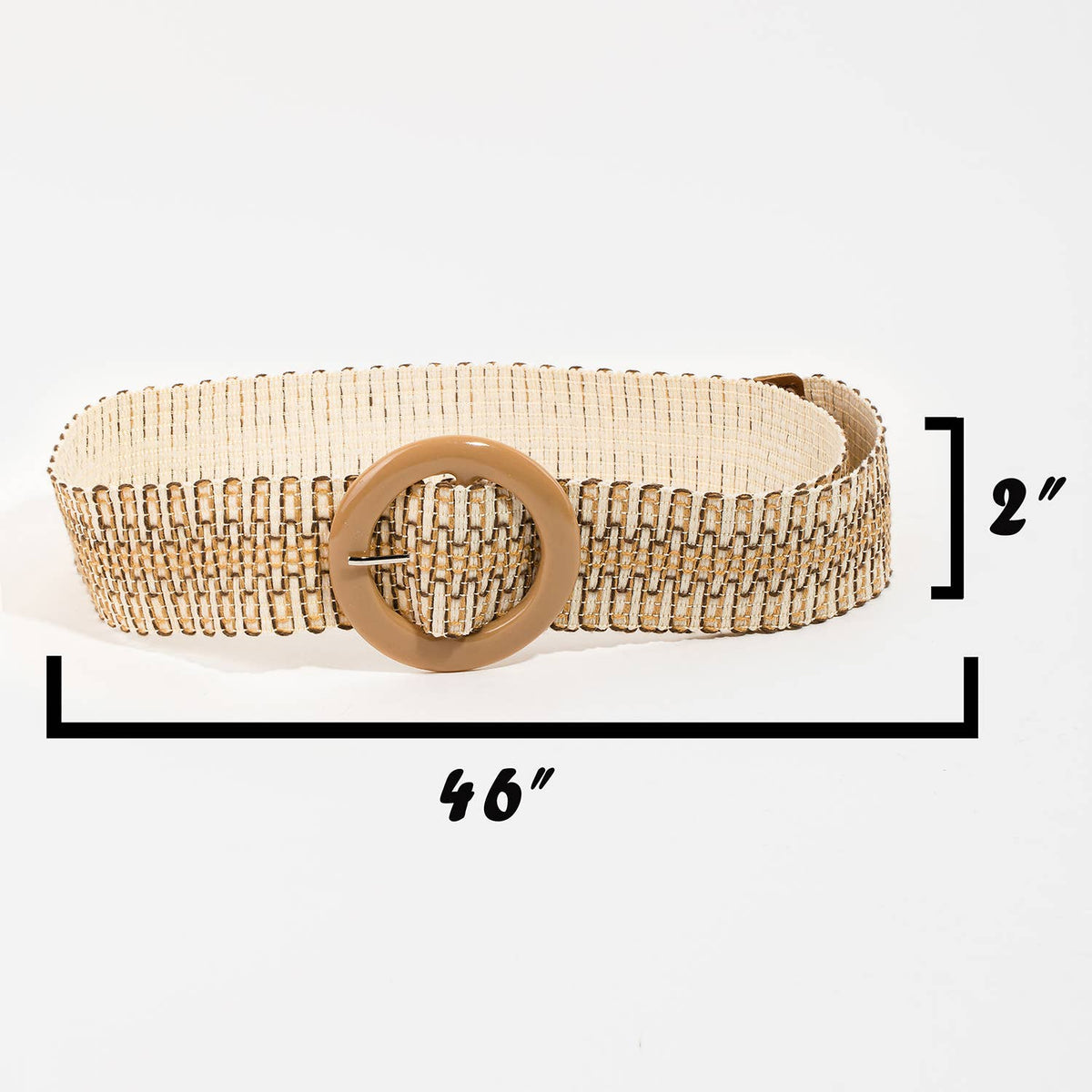 Collections by Fame Accessories - Round Buckle Braided Belt