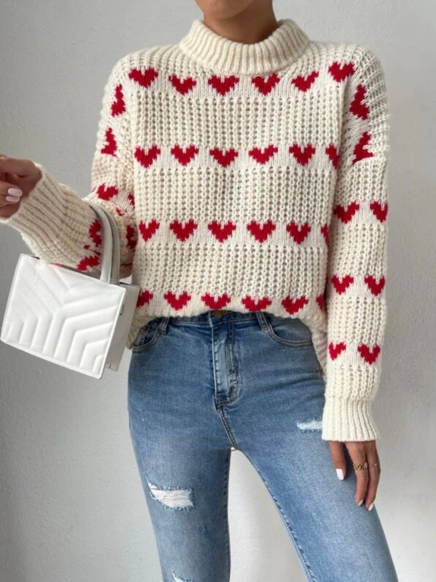 LOOSE LOVE JACQUARD PULLOVER SWEATER