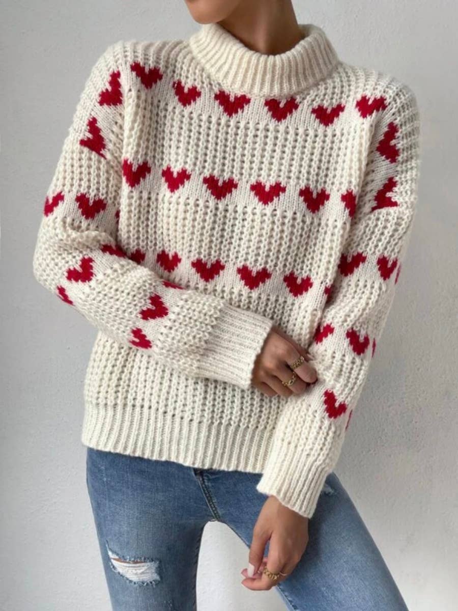 LOOSE LOVE JACQUARD PULLOVER SWEATER