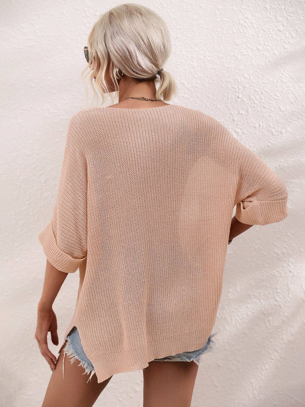 Ladies Mid Sleeves Hollow Out Daily Blouse