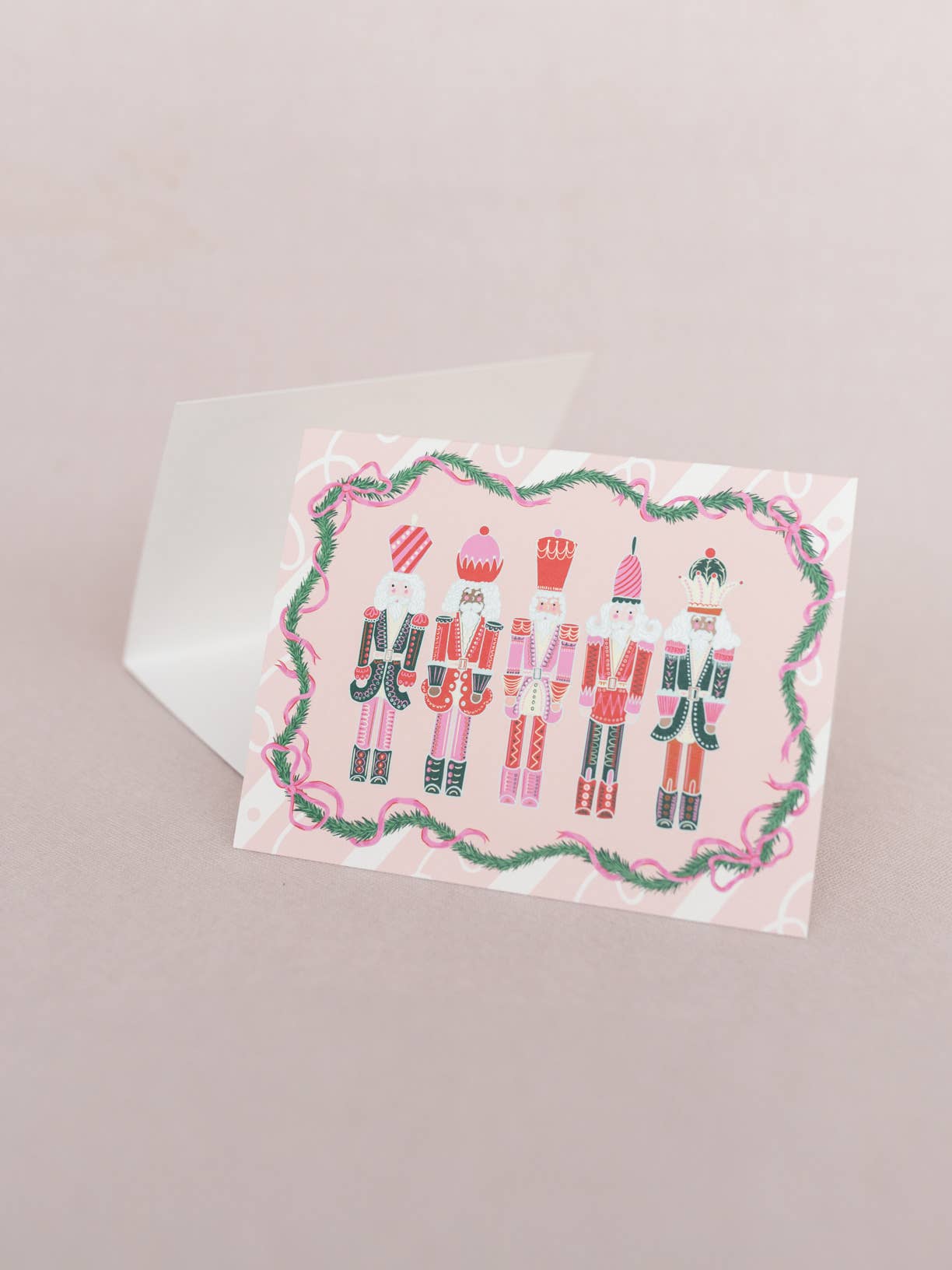 One & Only Paper - Pink Nutcracker Holiday A2 Folded Greeting Card - Single