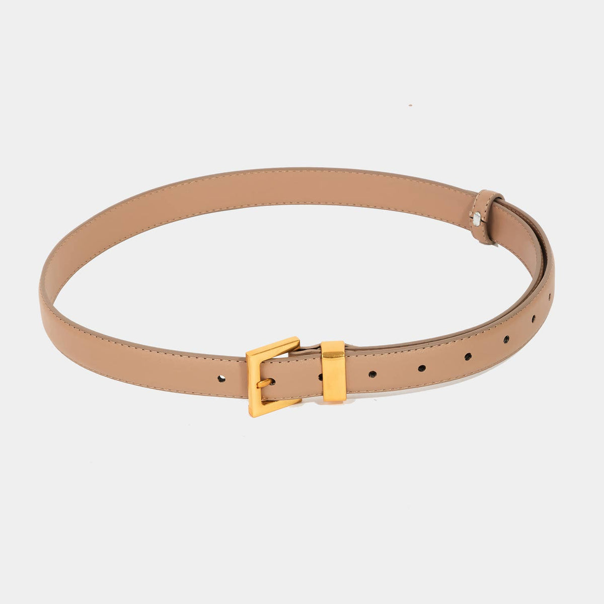Faux Leather Square Buckle Belt