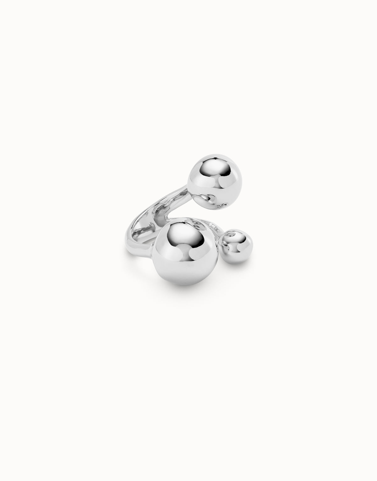 UNODE50 Ring with three bubble-shaped beads