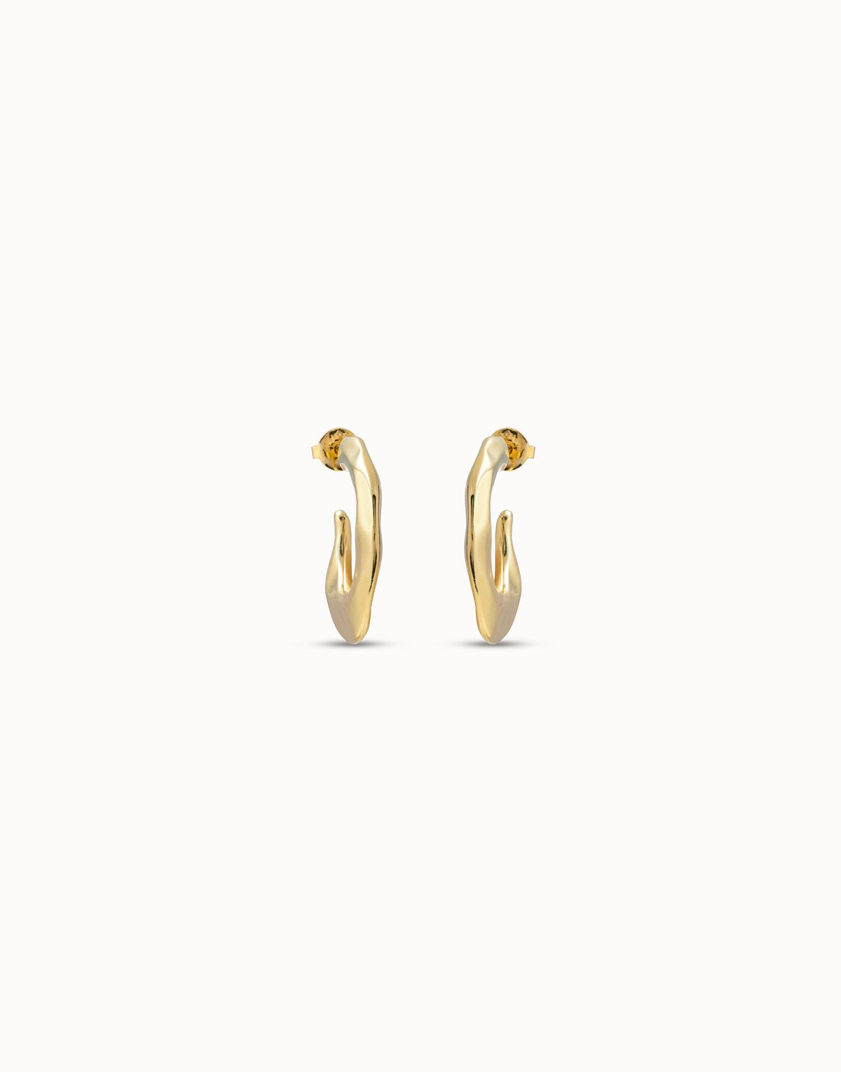 UNODE50 GOLD FLATTENED BANANA EARRINGS