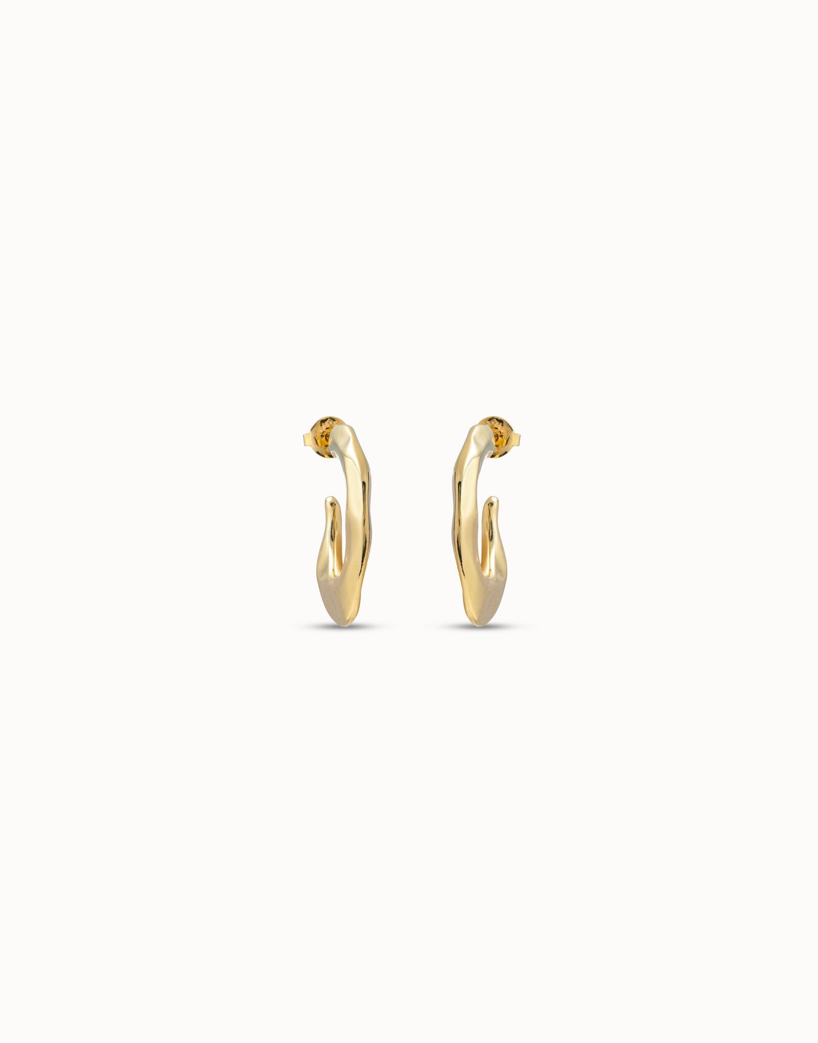 UNODE50 GOLD FLATTENED BANANA EARRINGS
