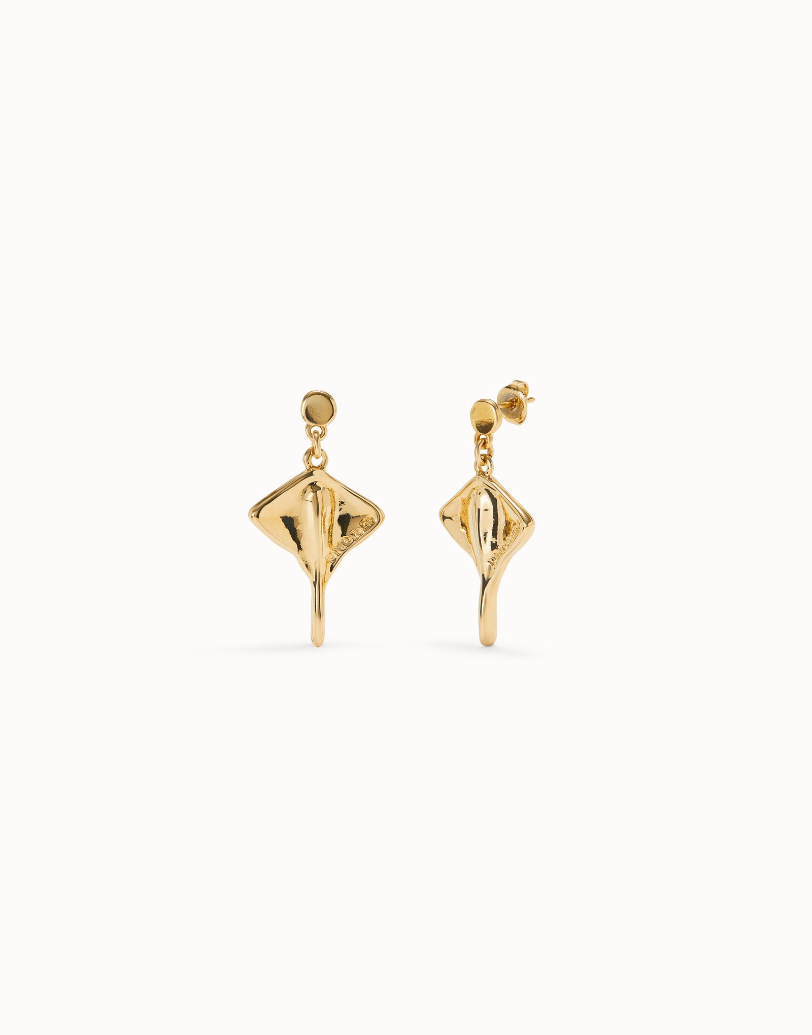 UNODE50 Manta ray-shaped drop earrings