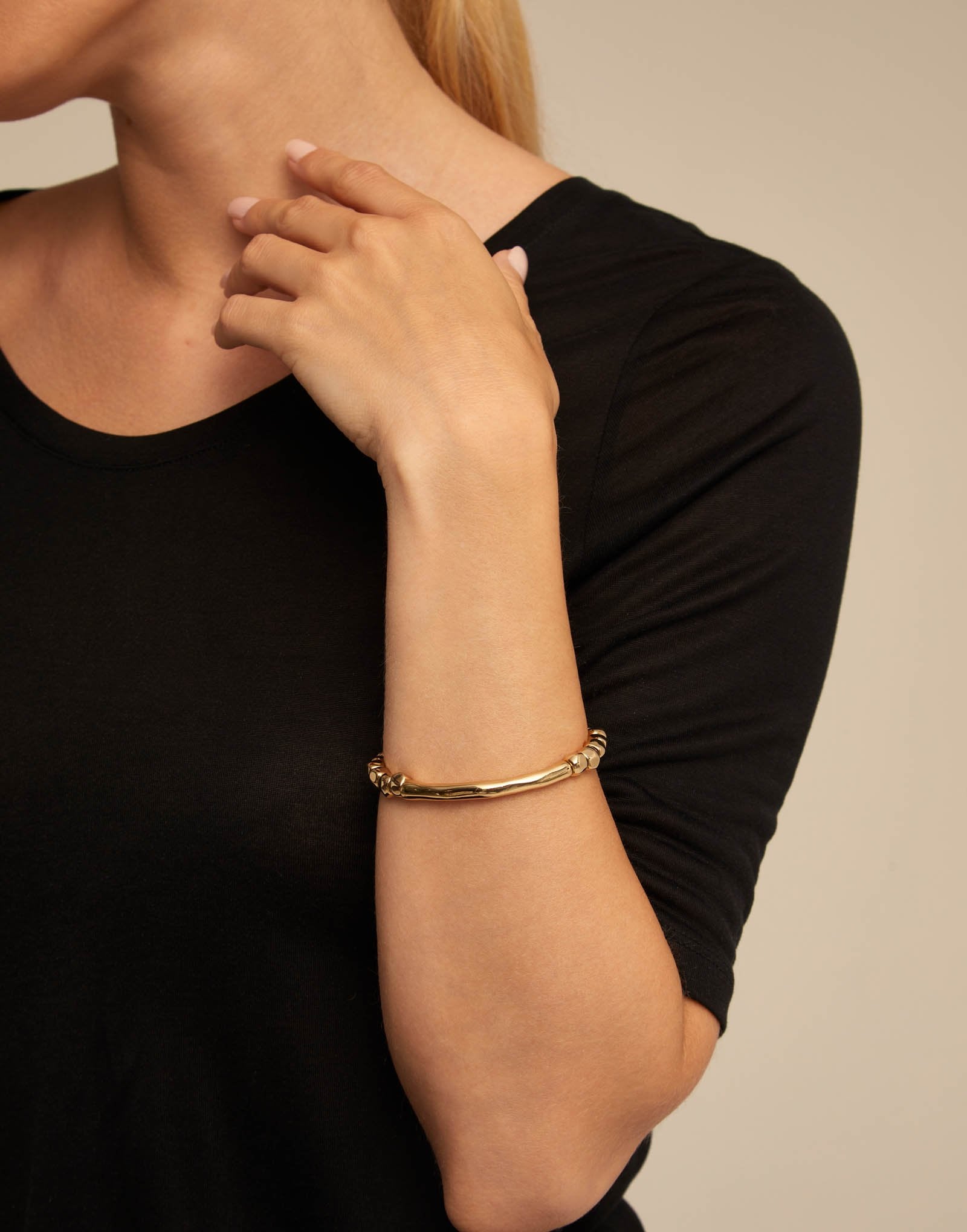 Unode50 18K gold-plated bead bracelet