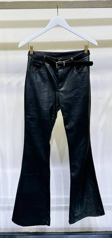 Gold Bell Bottom Pant with Belt