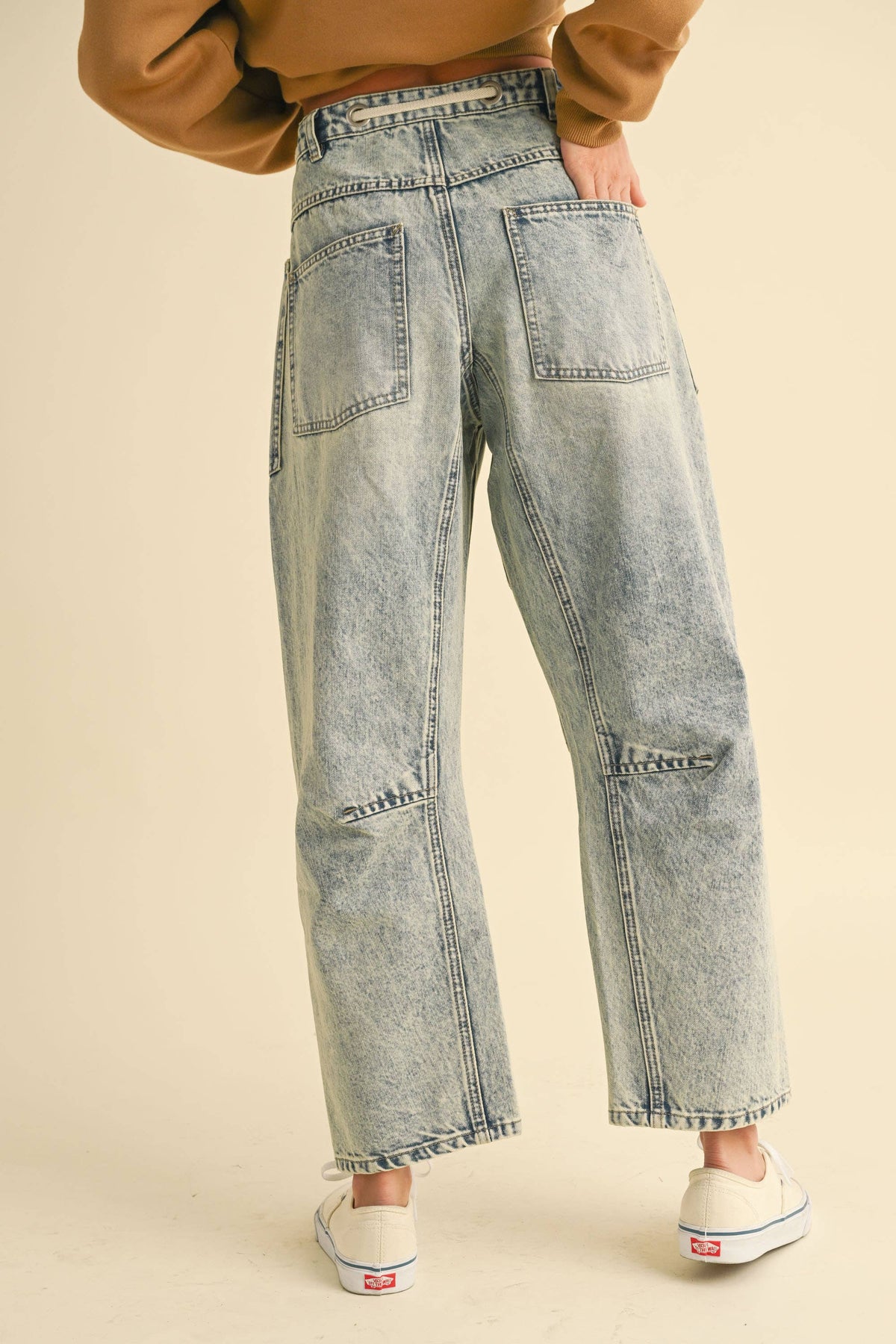 BARREL WASHED DENIM PANTS