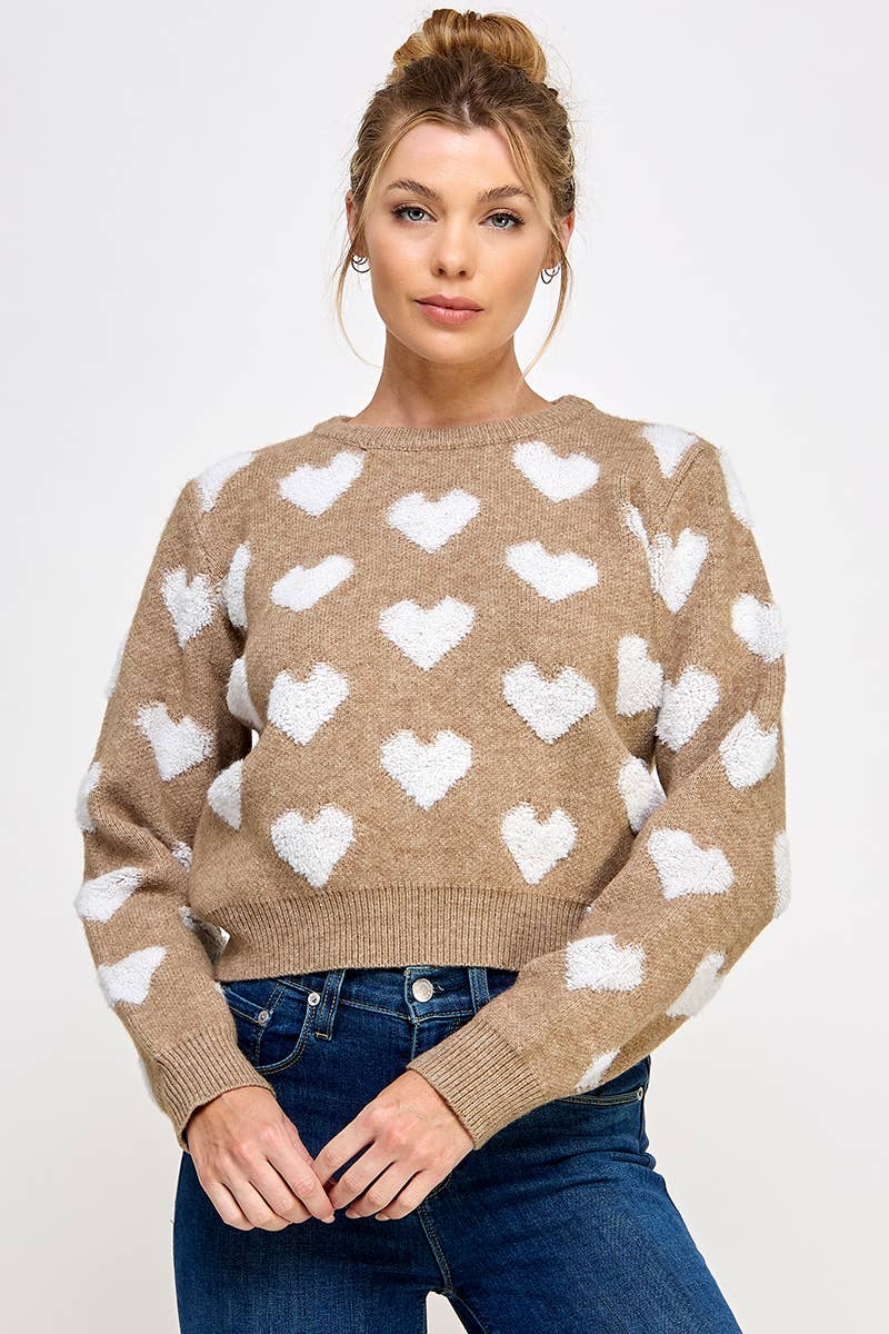 Allie Rose - Raised Heart Long Sleeve Pullover