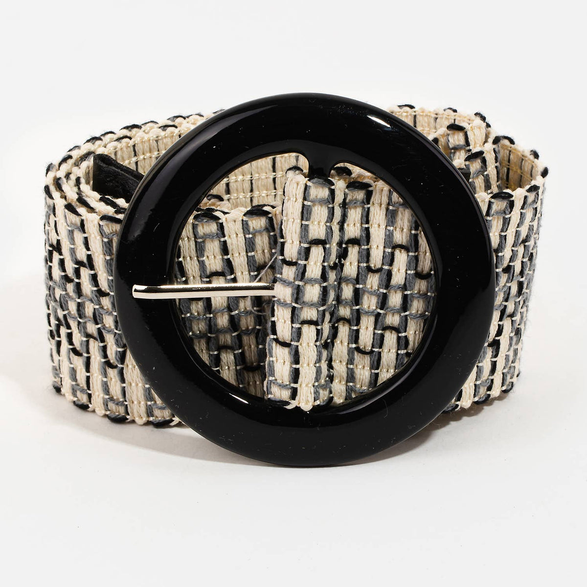 Collections by Fame Accessories - Round Buckle Braided Belt