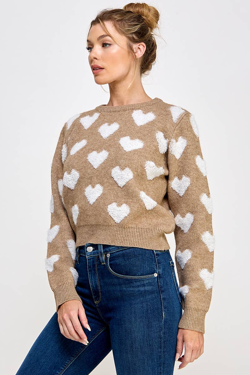 Allie Rose - Raised Heart Long Sleeve Pullover