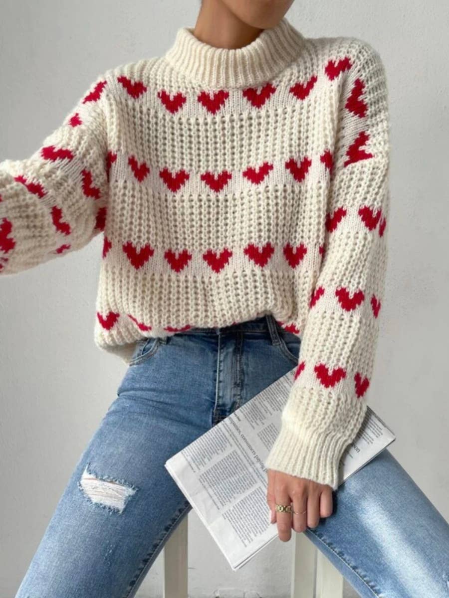 LOOSE LOVE JACQUARD PULLOVER SWEATER
