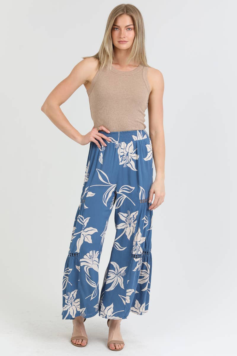 ANGIE FLARE PANTS WITH LACE INSERTS