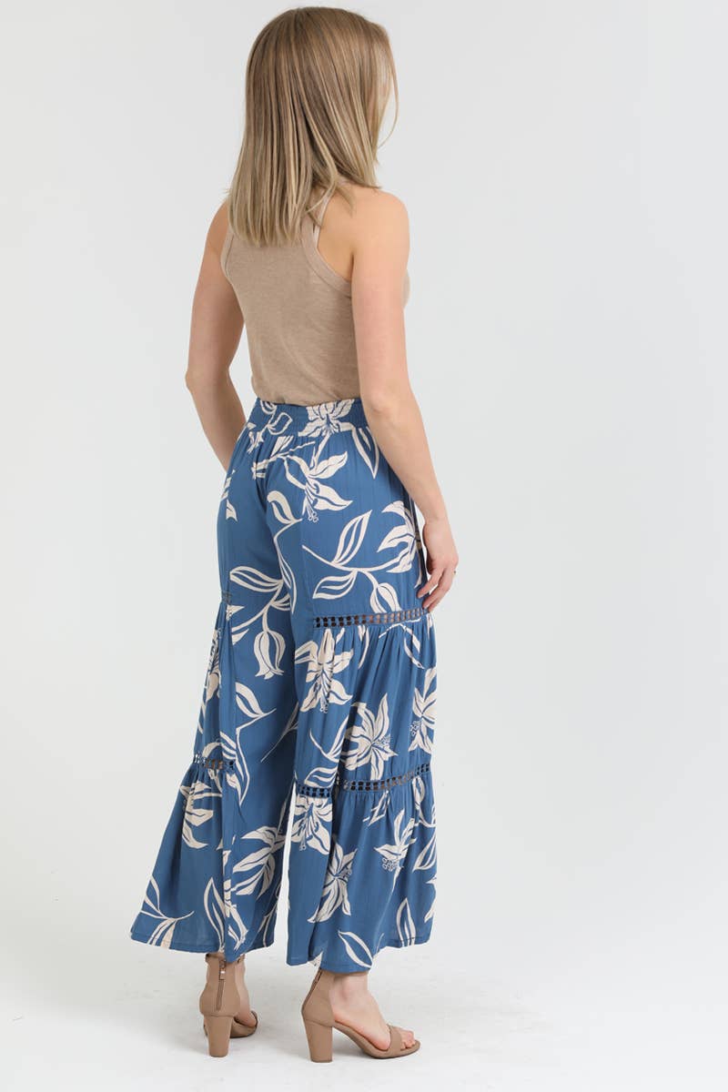 ANGIE FLARE PANTS WITH LACE INSERTS