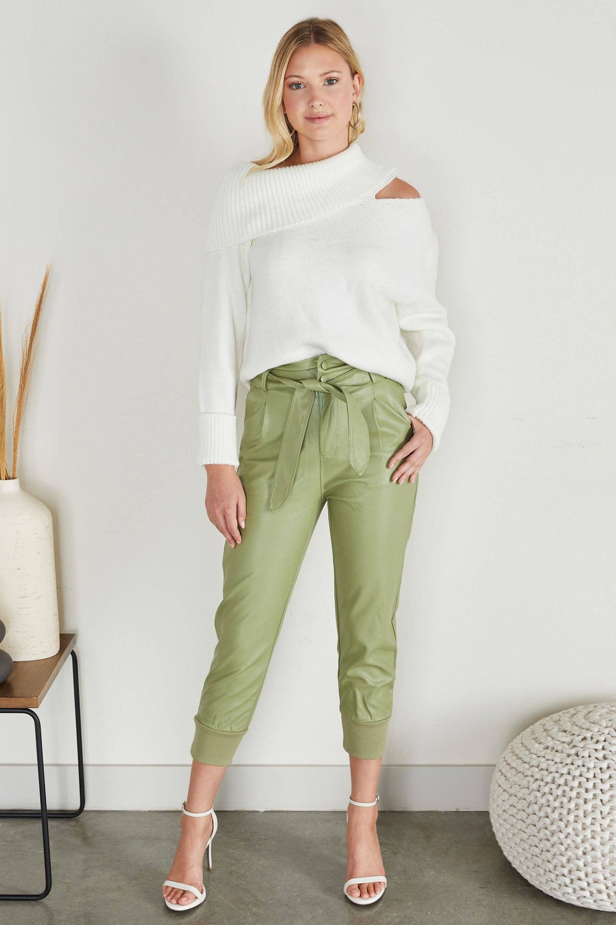 SOLID OFF SHOULDER LONG SLEEVE SWEATER KNIT TOP