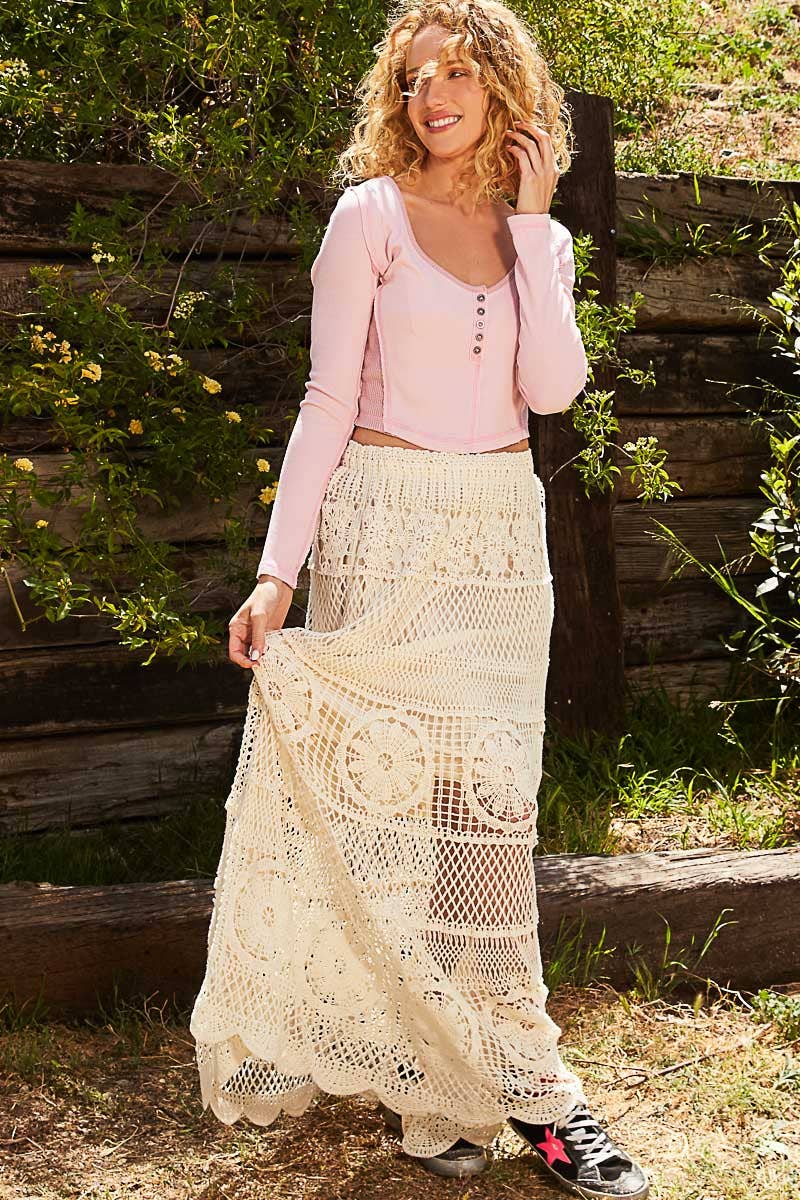 Crochet skirt with elasticated waist hotsell