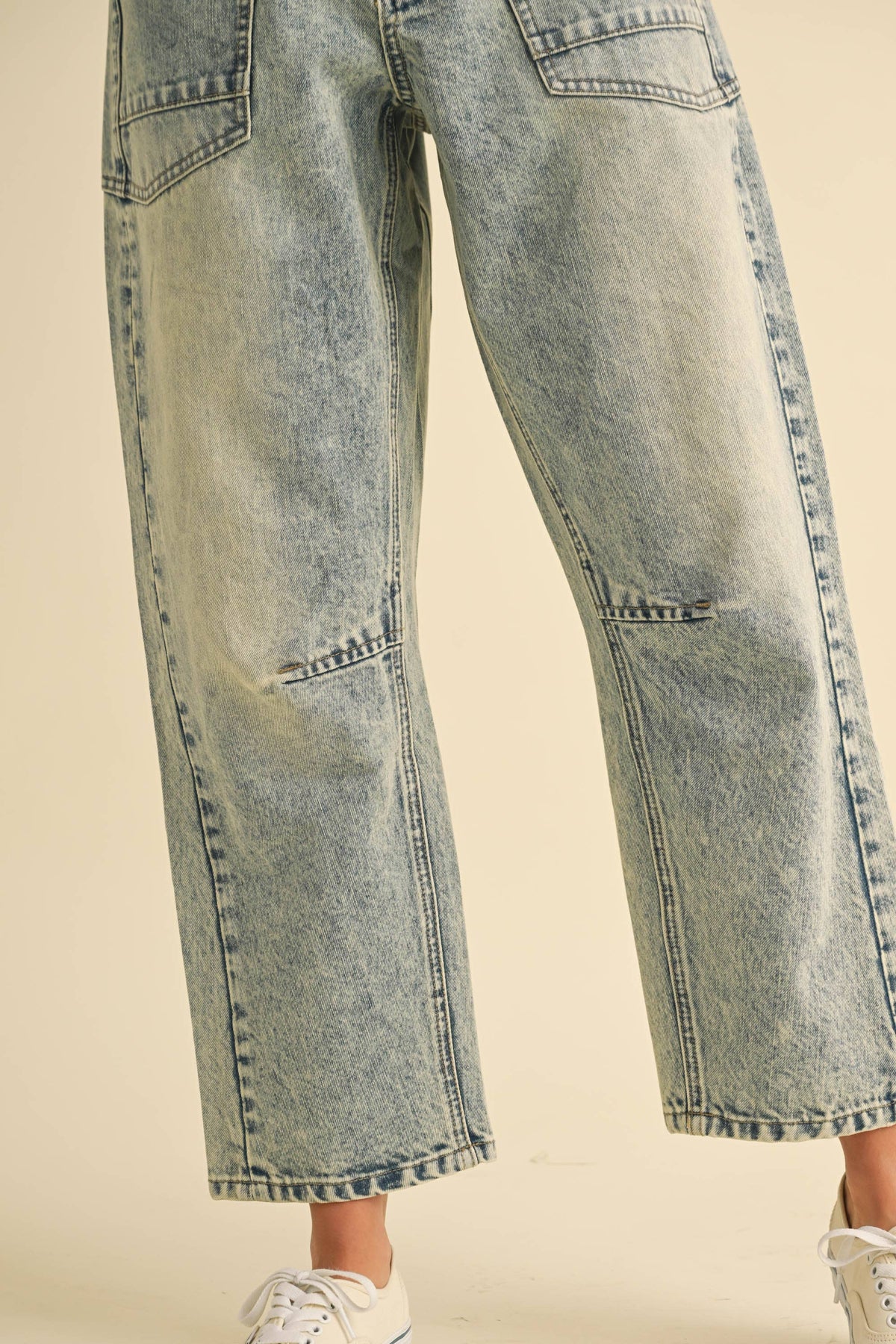 BARREL WASHED DENIM PANTS