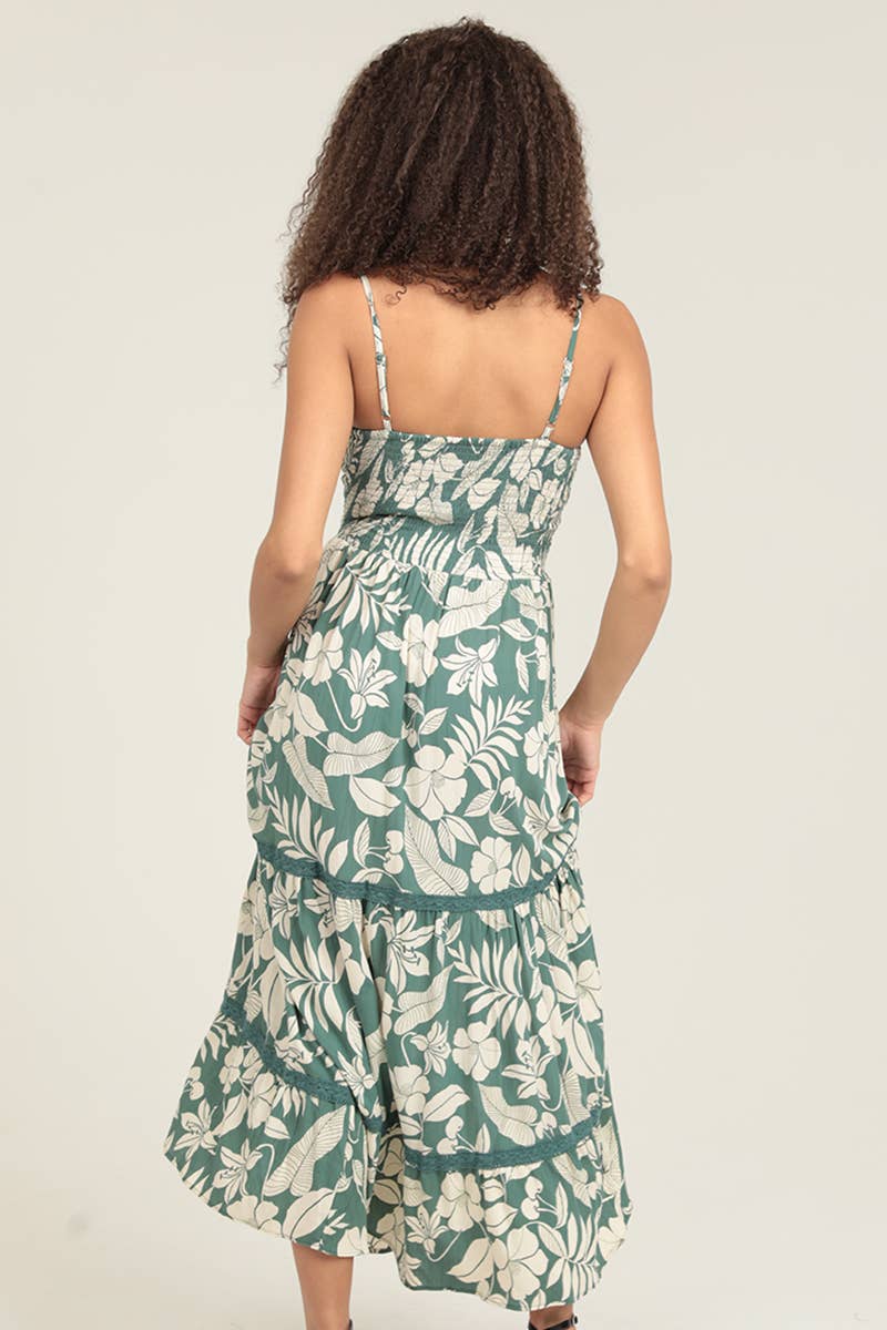 Green Floral Maxi Dress