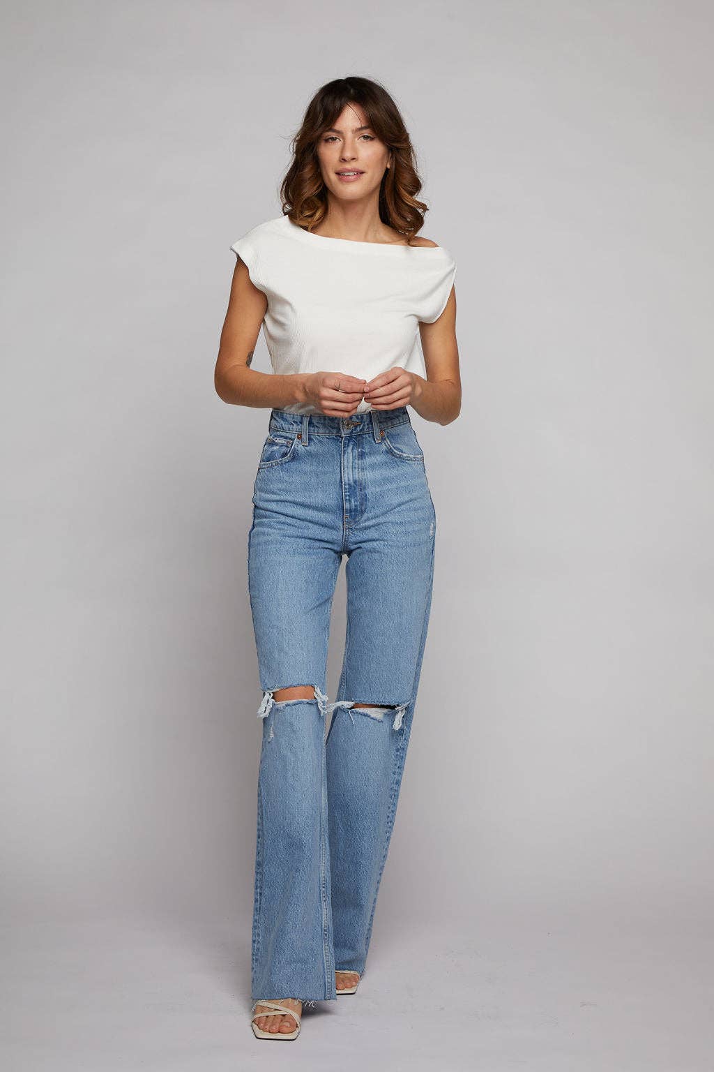 Drop Shoulder Top - Off White