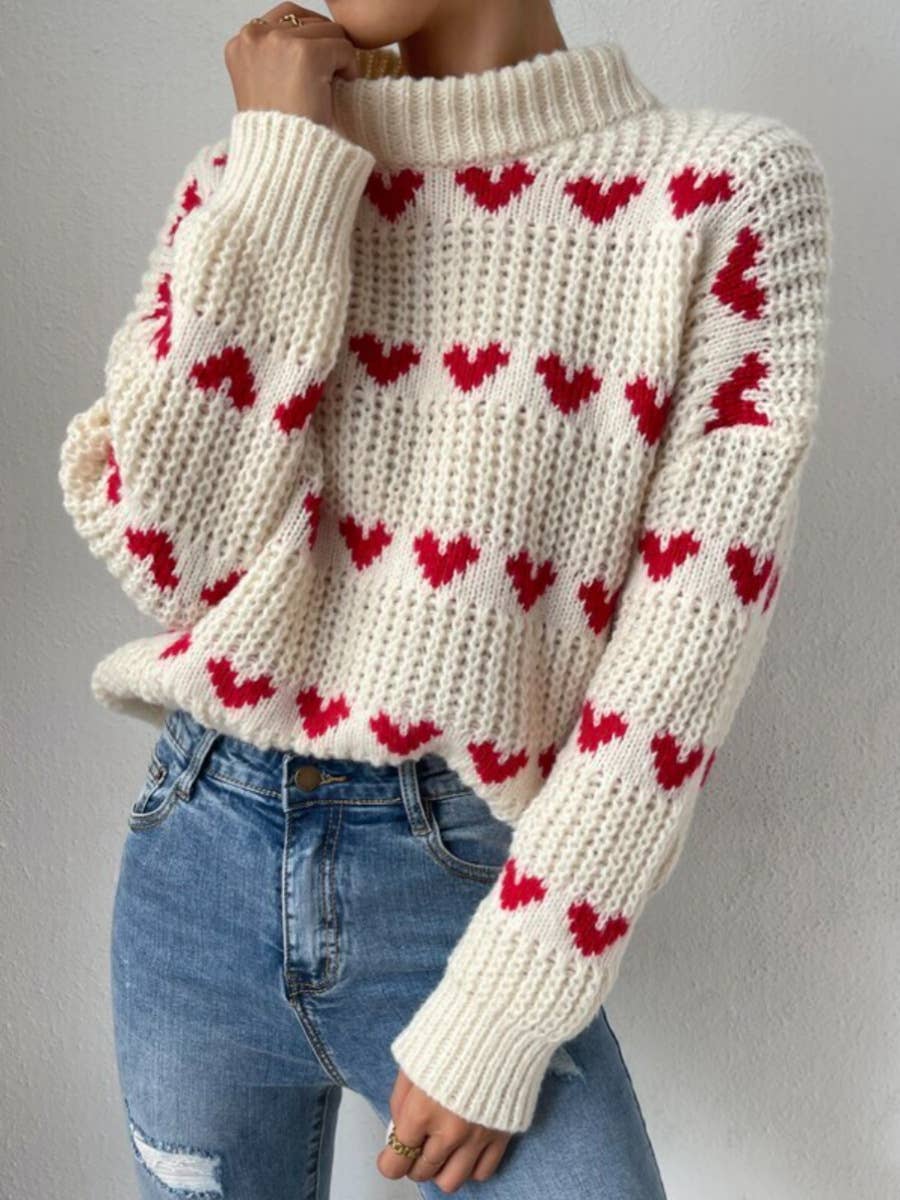 LOOSE LOVE JACQUARD PULLOVER SWEATER