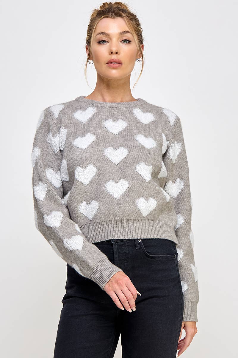 Allie Rose - Raised Heart Long Sleeve Pullover