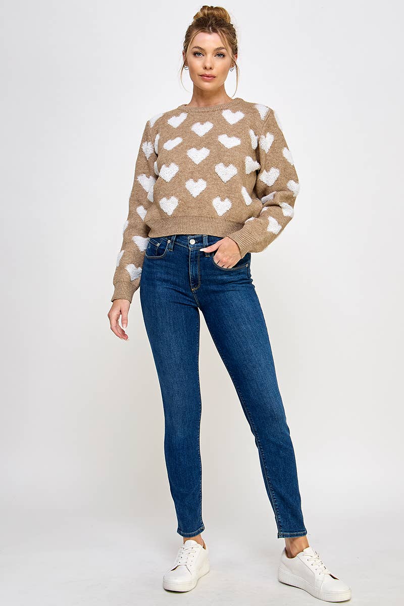 Allie Rose - Raised Heart Long Sleeve Pullover