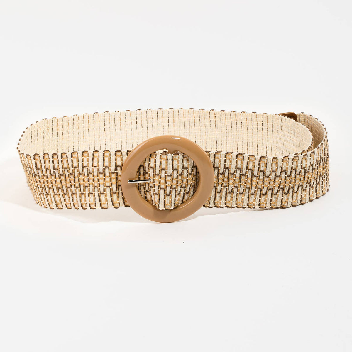 Collections by Fame Accessories - Round Buckle Braided Belt