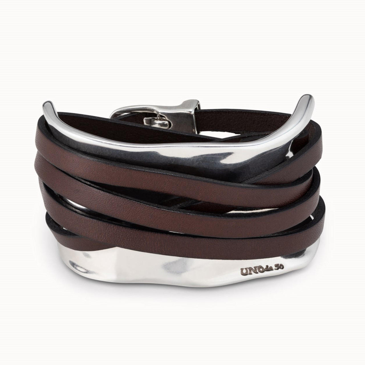 UNOde50 Hold Me Dark Brown Bracelet Silver