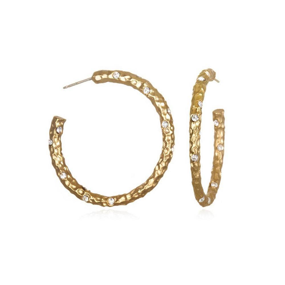 TAT2 DESIGNS - 1.5 Gold Pavia Hoop with Crystals