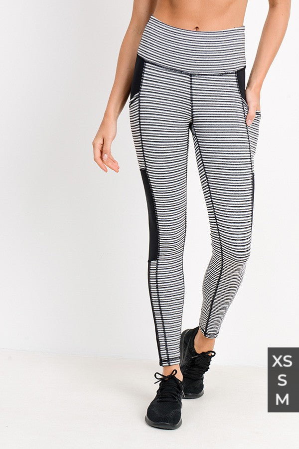 Mono B - Highwaist Monochrome Tiramisu Colorblock Leggings