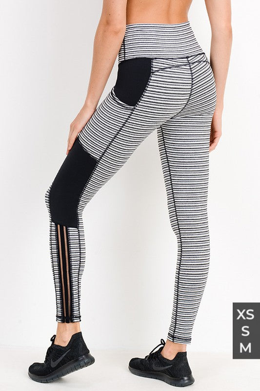 Mono B - Highwaist Monochrome Tiramisu Colorblock Leggings