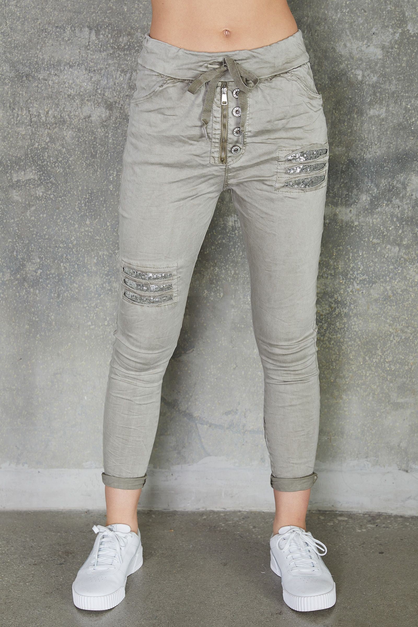 Venti6 Crinkle jogger with sequin patch