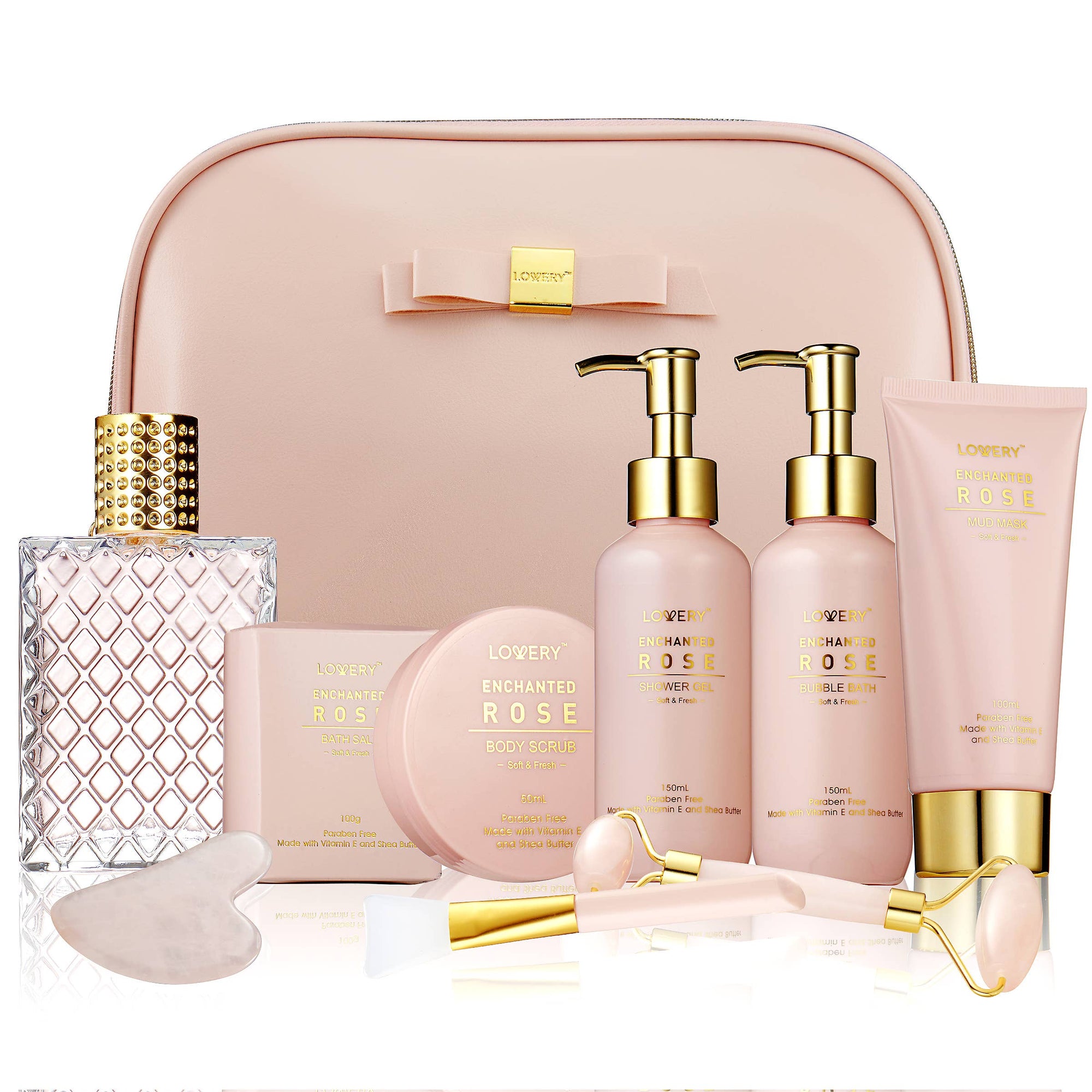 Lovery - Enchanted Rose Self Care Kit - Perfumes, Jade Roller & More