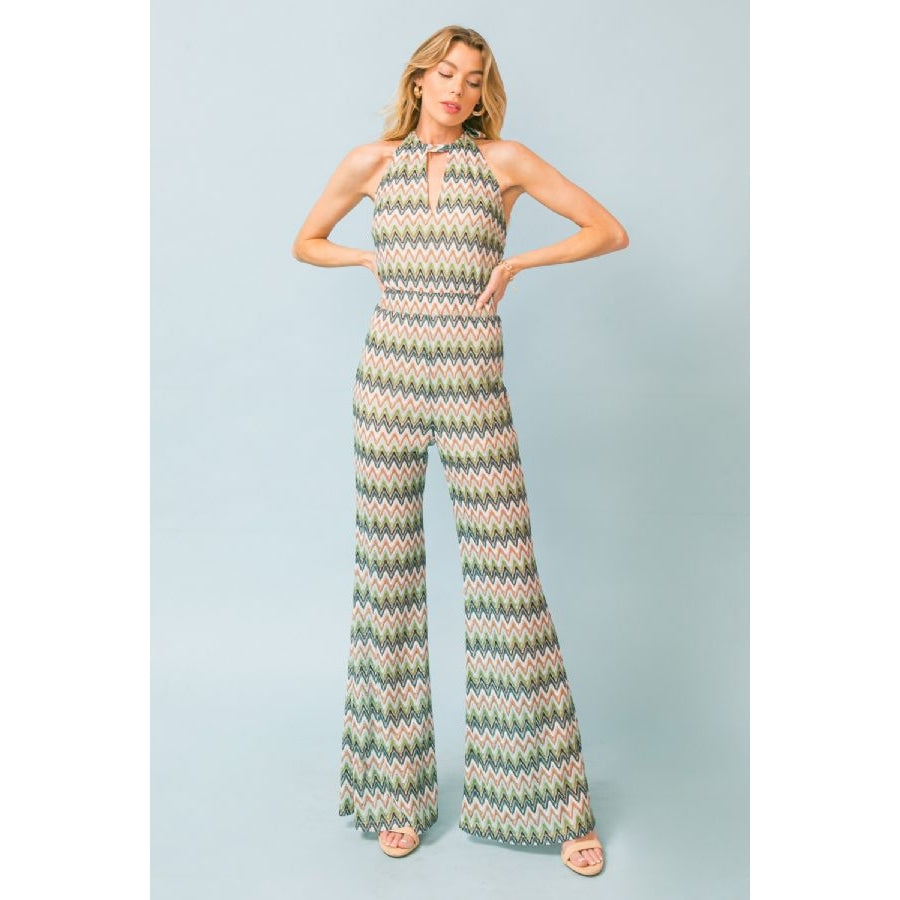 Flying Tomato -A printed knit jumpsuit