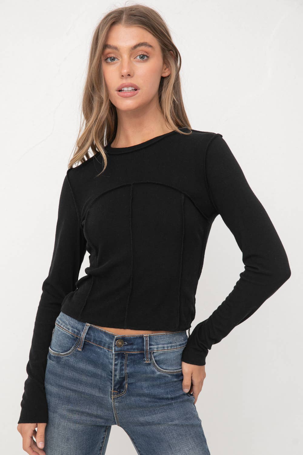 Soft Crew Neck with Stitched Details