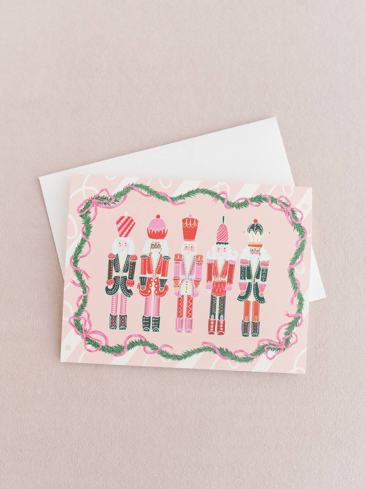 One & Only Paper - Pink Nutcracker Holiday A2 Folded Greeting Card - Single